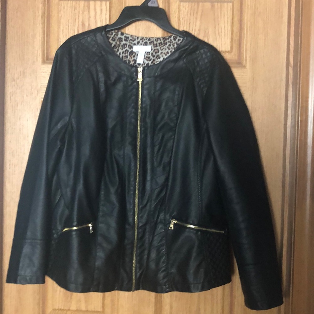 Black faux leather jacket